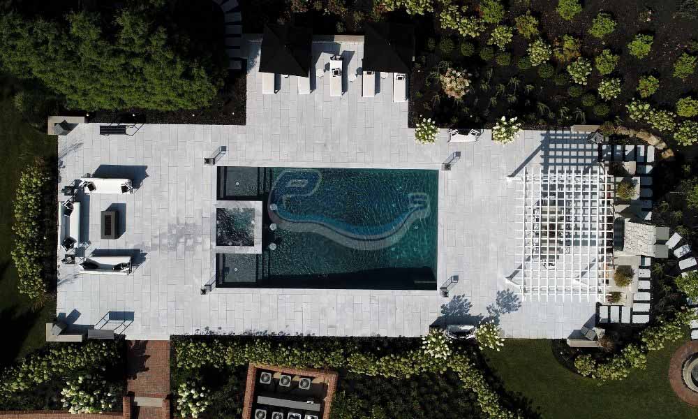 Custom-designed backyard pool installation