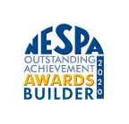 NESPAC Outstanding Achievement Awards 2020 logo for builders, featuring bold blue and orange text.