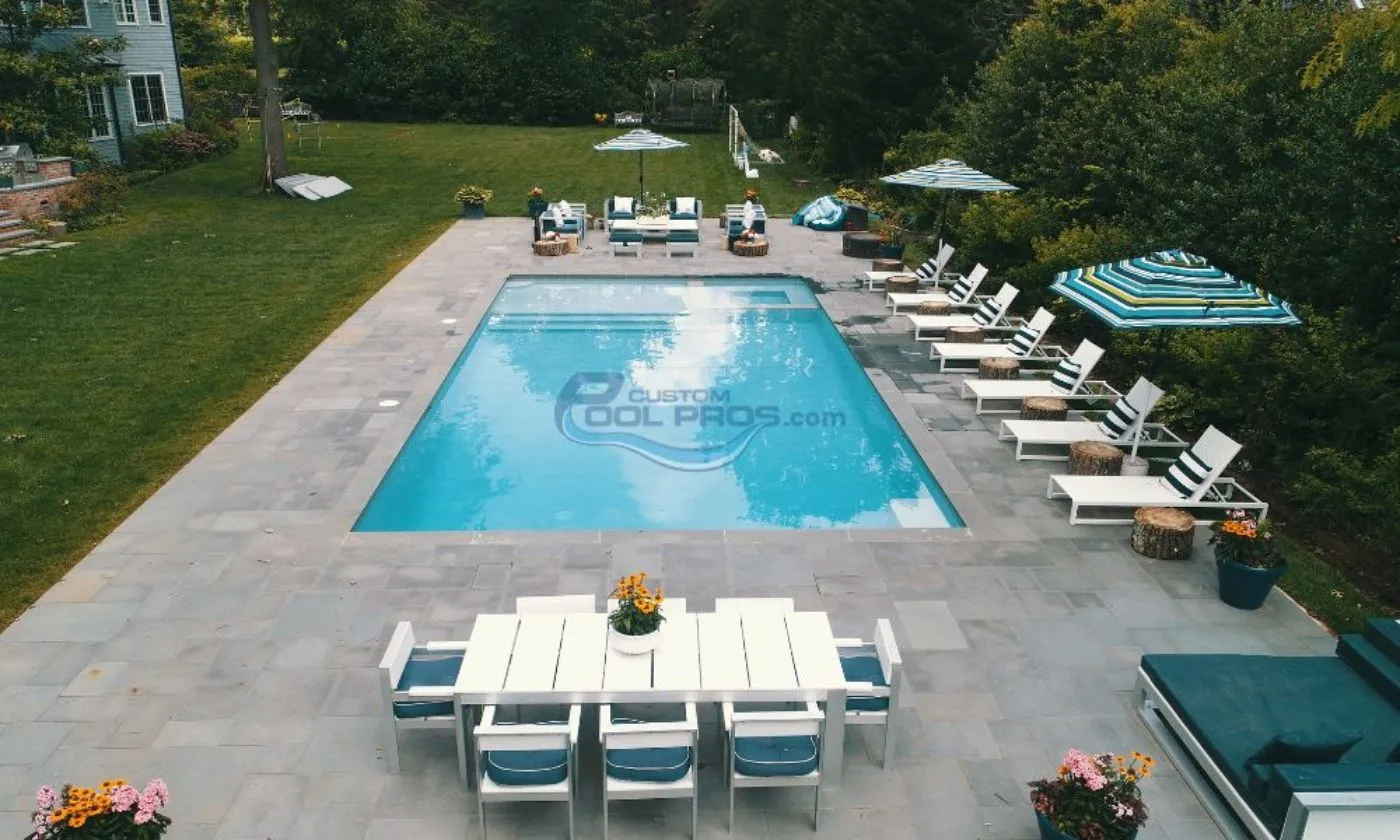 inground rectangular pool installation with patio, inground pool