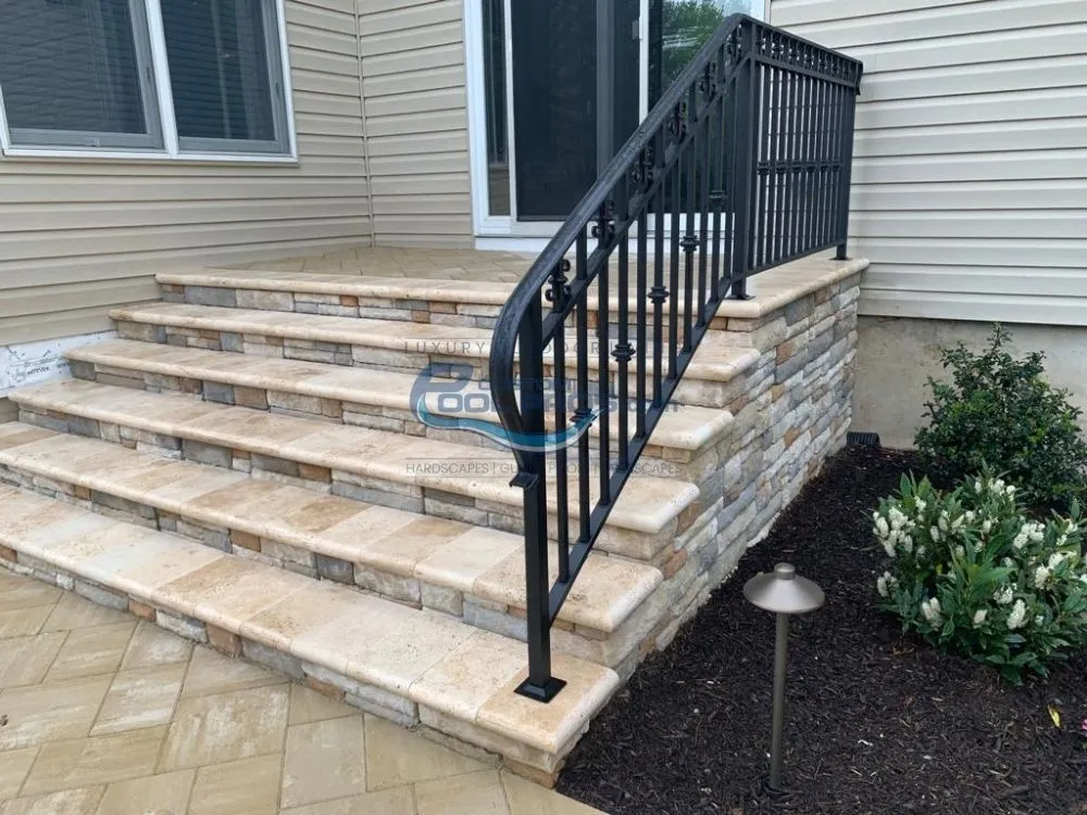 backyard patio stairs installation in Short Hills NJ