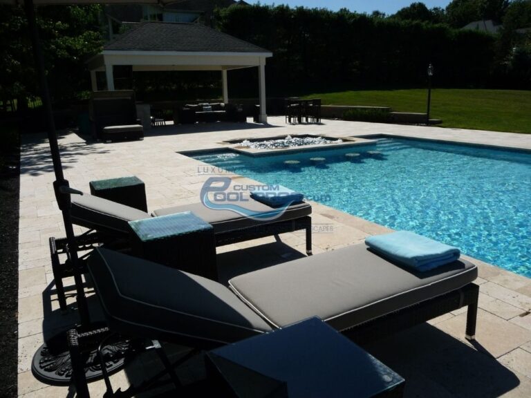 patio with pavilion & paver installation in Florham Park NJ, luxury pool builders