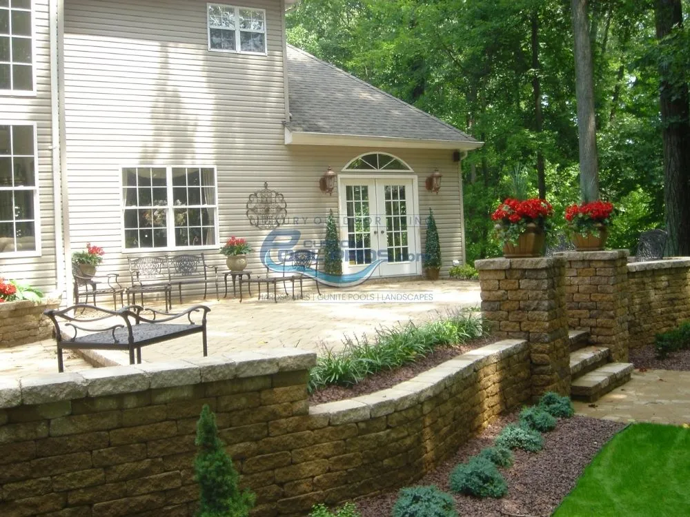 rasied patio & pavers installation in Gibbsboro NJ, backyard pools