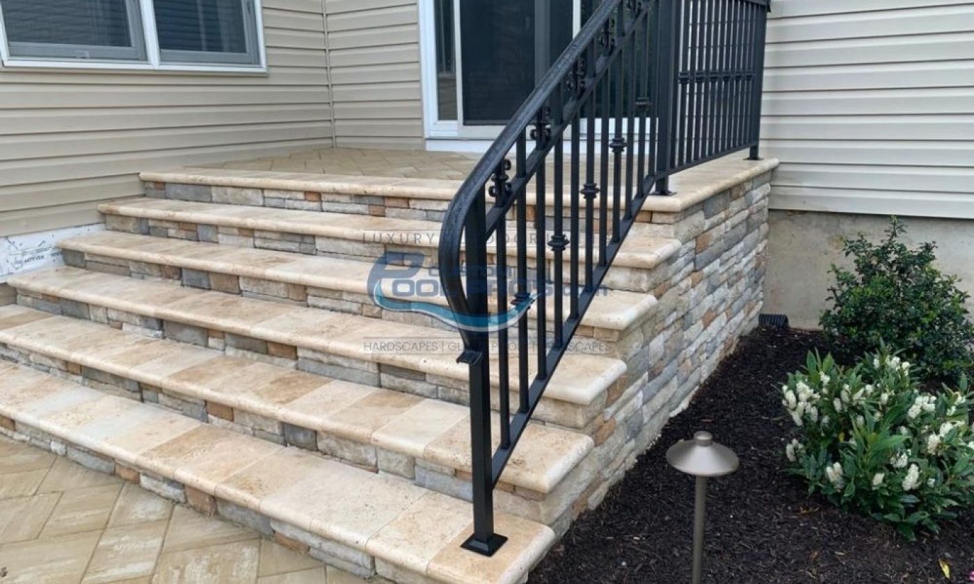 backyard patio stairs installation in Short Hills NJ